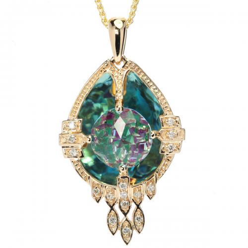 Blue Topaz DavinChi Cross Pendant